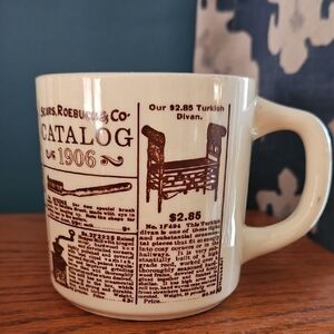 Sears Roebuck & Company Milk Glass Vintage Style Tea, Cocoa, Coffee Mug